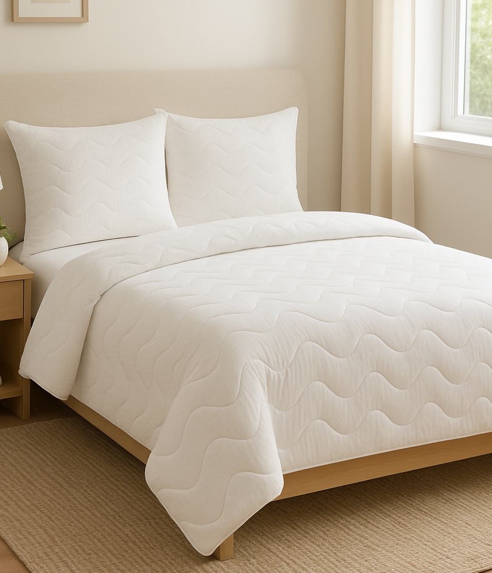 Poduszki i kołdra — detal wykonania